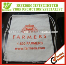 Customised Size OEM Logo Cotton Drawstring Bag
